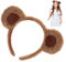 WLLHYF Bärenohren Stirnband Kinder Niedliche Party Kopfbedeckung Haarschmuck Gesicht Waschen Spa Elastisches Hautpflege Haarband für Erwachsene Plüsch Gefüllte Tierohren Haarreifen Niedlichen Braun
