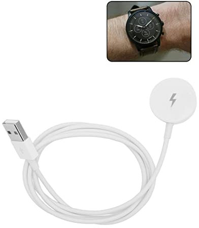 Magnetisches Smartwatch-Ladegerät, Uhrenladegerät mit Mehrfachschutz für Fossil Gen 1 2 3, Smartwatch-Zubehör (Weiss)