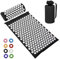 BULZEU Akupressurmatte mit Kissen,Akupressur Set gegen Nacken und Rückenschmerzen,Akupunkturmatte Acupressure Mat Massagematte zur Wohltuenden Entspannung und Massage,mit 8 Massagebälle (Schwarz)
