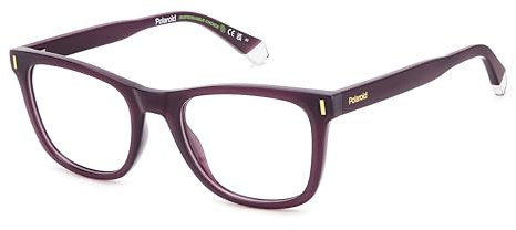 POLAROID Brille mit Sehstärke für Damen optional mit Sonnenbrillentönung oder Blaulichtfilter, Rechteckig, gefertigt aus Öko-Co-Polyester, Modell: PLD D511 (inklusive Brillenetui)