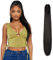 Dcbaboo Pferdeschwanz Haarteil Zopf Extension mit Klammer Glatt Lang Ponytail Extensions Haarverlängerung Clip Synthetik Gerade Pferdeschwanz Haarextension Zopf, 55cm Dunkelbraun