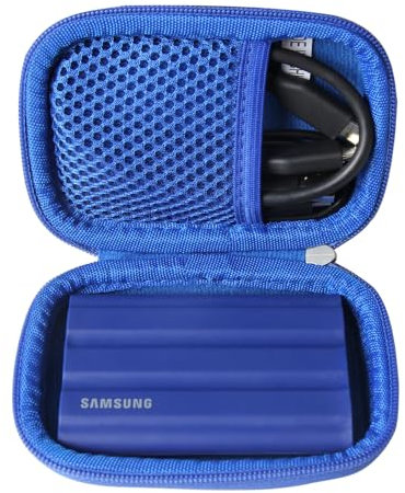 Anleo Hard Travel Case for Samsung T7 Shield 2TB / 1TB / 4TB, Portable SSD, USB 3.2 Gen2 External Solid State Drive (Blue, Case for 1 Hard Drives)