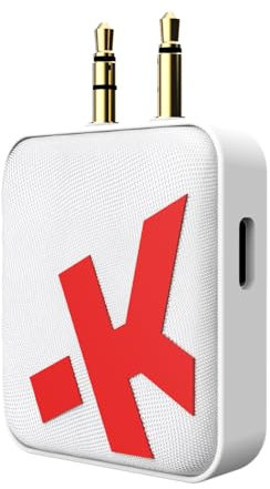 SKROSS – Kabelloser Audio-Adapter – verbindet Kopfhörer oder Ohrhörer mit Bordunterhaltung, Fernseher, Computer, Autos, Fitnessgeräten – 20 Stunden Akkulaufzeit – 10 m Reichweite.