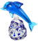 Zerodeko - Kleine Delphinverzierung Briefbeschwerer Aus Glas Handskulptur Delfin- Aus Glas Spielzeugtiere Delfin-Ornament Aus Glas Tierfigur Europäischer Stil Dekoration