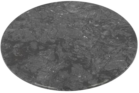 Argon Tableware Marble Chopping Board - 30cm - Black - Round Cutting Board Solid Worktop Protector Mat Serving Platter for Slicing Vegetables, Cutting Meat, Meal Preparation
