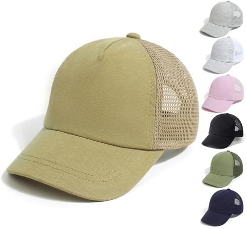 QIYIENDIAN Baby Kleinkind Baseballkappen einstellbar Sonne Hüte Dinosaurier Feste Farbe Hut Kinder Jungen Mädchen(Khaki,3-5Years)