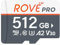 ROVE PRO Micro SD Card microSDXC 512GB Memory Card with Full-Size SD Adapter 100MB/s Read Speed, C10, U3, V30, 4K, A2 for Dash Cam, Android Smart Phones, Tablets, Games