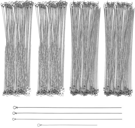 SUPERFINDINGS 120Pcs 4 Bags 4 Styles Stainless Steel Wire Spinner Baits 8.7-16cm Stainless Steel Fishing Spinner Shaft Fishing Looped Spinner Shaft for Fishing Lure Making Supplie