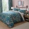 Dreams & Drapes - Teal Green Floral & Bird Duvet Cover - Single Bedding Size (140 x 200cm) - Reversible (2 Designs) - 2 Pieces - Vintage Floral Bedding in Dark Green - Spring Garden Flower Duvet Cover