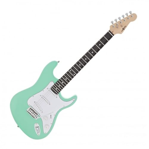 Pack completo de guitarra eléctrica con amplificador de 15W y accesorios LA Series de Gear4music, Seafoam Green