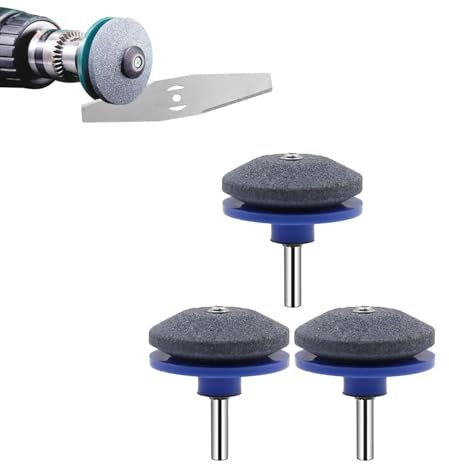 Schärfer für stumpfe Klingen von Rasenmähern,3pcs Dull Blade Sharpener,rasenmäher messerschärfer, universelle Prämie messerschärfer für jede elektrische Handbohrmaschine und Gartengeräte (Blau)