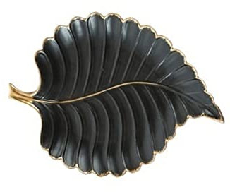 HJUGHPN Plates Ceramic dinner plate leaf shaped plate(White)