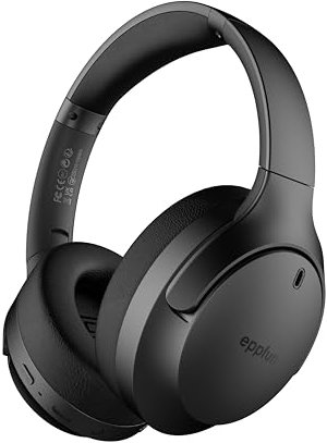 eppfun Bluetooth 5.4 Kopfhörer Over-Ear, LE Audio APTX-Lossless/Adaptive Kopfhörer Kabellos Bluetooth mit Mikrofon, Freisprecheinrichtung, Hi-Fi Audio, Tiefer Bass, Schnellladung
