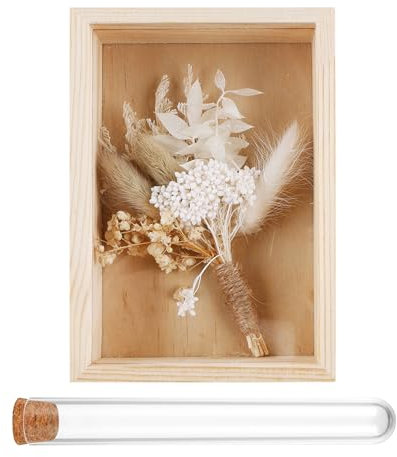 Luckwaii Geldgeschenk Hochzeit Hochzeitsgeschenke für Brautpaar, Hochzeitsgeschenk Geld Set inklusive Getrocknete Blumen Reagenzglas Holzbox, Geldgeschenke für Brautpaare, Mr und Mrs, Hochzeitstag