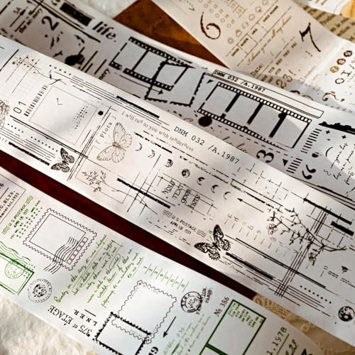 6 Rolls Scrapbooking Zubehör Stickers Set,Arpaper Vintage Fragment Memory Aesthetic Washi Tape Stickers,Decorative for Journaling,Bullet Journal Zubehör,Photo Album,DIY(Fragment Memory Series)