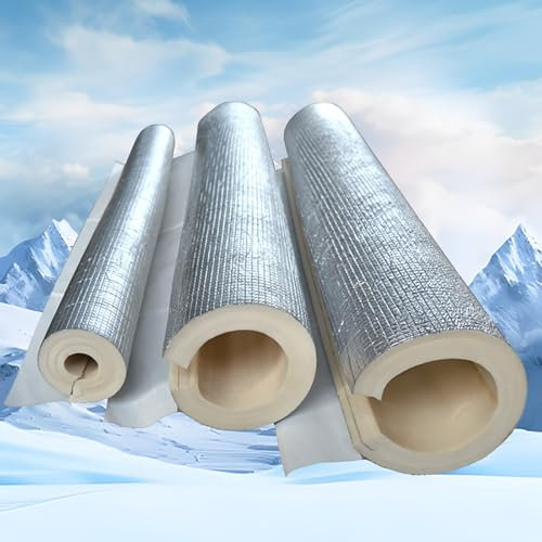 HSPLXYT Rohrisolationsschaumrohr, öffnendes selbstklebendes wasserdichtes Isolationsrohr, Rohrisolationsschaumfolie mit Aluminiumfolie, Frostschutz ID 22–219 mm(43mm/1.69in)