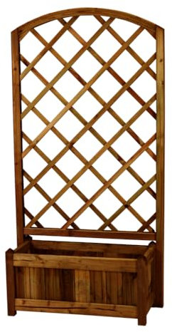 TheGoodGarden Fioriera con grigliato ad arco Rosy 90x36x h 172 cm colore Noce