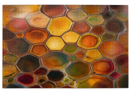 Sechseckige Blasen-Puzzles, 1000 Teile, pädagogische Intellektuelle Holzpuzzles, lustige Puzzles, Stressabbau-Puzzles, 75 x 50 cm (L x B)