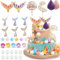 33 Pcs Mermaid Cake Topper, Princess Cake Toppers Mermaid Party Decorations Big Mermaid Tail Seaweed Bubbles Shells and Golden Ginkgo Leaves for Girls Party Supplies Under the Sea Cake Decor