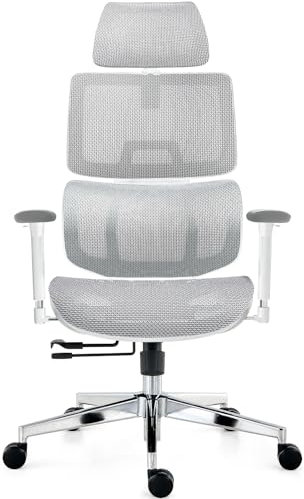 TONFARY Ergonomischer Bürostuhl, Hoher Rücken Netz Schreibtischstuhl mit Lendenwirbelstütze, Neigbarer Gaming-Stuhl Verstellbare 3D Armlehne Kopfstütze, Großer und hoher Drehbarer Computerstuhl, 150KG