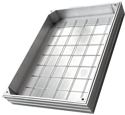 NATOTELA Recessed Manhole Cover and Frame Clear Opening Size 600x450mm Heavy Duty Invisible Aluminium alloy Inspection Chamber Cover Square Embedded Manhole Lid with Lifting Keys for Patios Garden