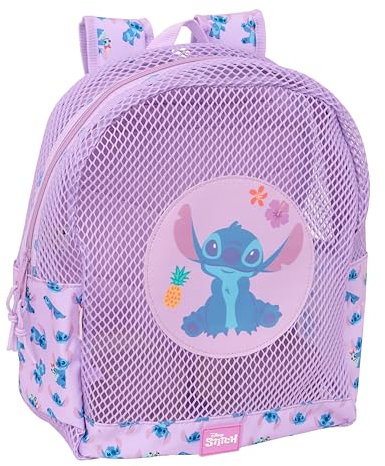 STITCH - Mochila Infantil de Playa, Anti Arena, con Asas, Fácil Limpieza, Ideal para Niños de Diferentes Edades, Cómoda y Versátil, 32x12x38 cm