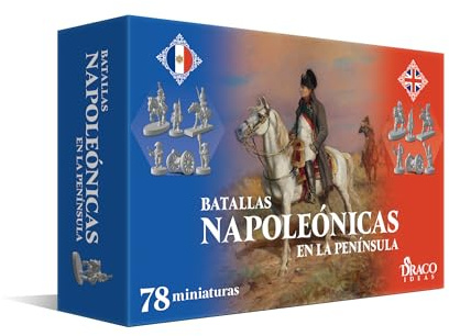 Draco Ideas Batallas Napoleónicas en la Península – Set de 78 Miniaturas 10 mm para Libro-Juego Histórico en Solitario | Infantería, Caballería, Comandantes y Artillería | Guerra de la Independencia