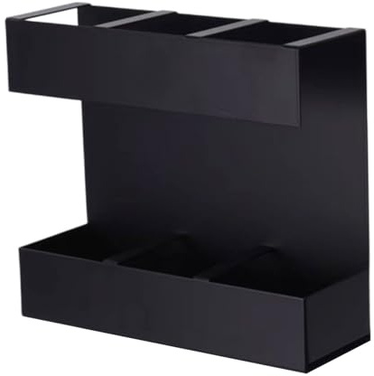 Supporto per cannuccia in ferro con supporto adesivo e vassoio per utensili da cucina a 3 scomparti