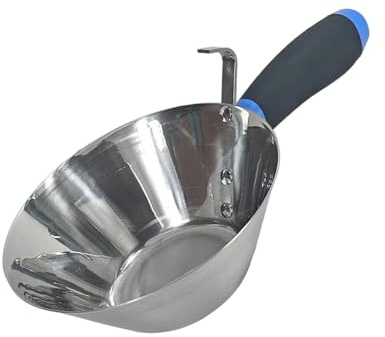 Professional Mortar Paint Container Stainless Steel Mixing Bowl With Comfortable Handle For Construction Plastering Work Hanging Hook Mud Bucket