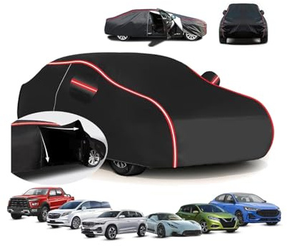 Autoabdeckung für Ford Ka 2 2009-2016 (362 x 165.8 x 150.5cm),Ganzwetter Auto-Abdeckung - Regen/Schnee Resistenz+UV-Schutz+Staubdicht+Atmungsaktiv+Winddichtes Design