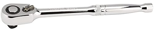 Draper 26507 1/2-Inch Square Drive 72 Tooth Reversible Ratchet with Solid Handle, Silver