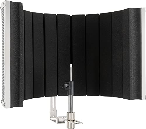 Pronomic MP-60 Micscreen – Absorbeur et Diffuseur Micro Portable, Hauteur Réglable - Écran Acoustique Idéal Pour Podcast, Studio, Enregistrement Vocal & Streaming - Compatible Avec Pieds Micro 5/8