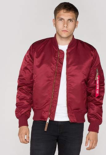 Alpha Industries Herren Jacke MA-1 VF 59, Rot (Burgundy 184), Small