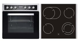 PKM BIC8 2KB GK IX-2 Einbauherdset | Glaskeramikkochfeld mit Backofen | 6100 Watt | 56 Liter Fassungsvermögen | 9 Funktionen | Ober- und Unterhitze | Grill | Umluft | Zwekreis - und Bräterzone