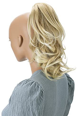 CAISHA 35cm Haarteil Helena Zopf Haarverlängerung mit Butterflyklammer Voluminös Gewellt Blond Mix H107
