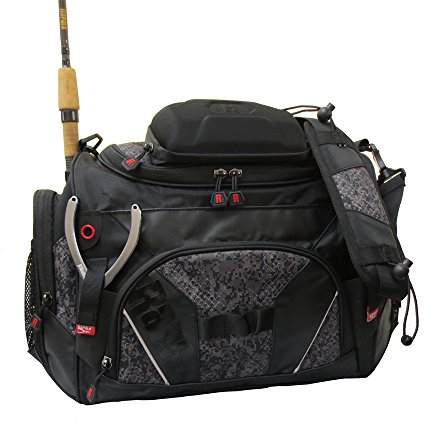 Rapala - Sac de Pêche Urban Messenger Bag - Sac Pêche de 20 L - Plusieurs Poches et Accroches - 2 Porte-Cannes - Dos Ventilé - Sangle de Ceinture et Bandoulière Ajustables - Camouflage Noir