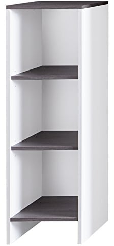 trendteam smart living - Schrank Regalelement Regal - Badezimmer - California - Aufbaumaß (BxHxT) 32 x 103 x 28 cm - Farbe Weiß mit Rauchsilber - 162310303