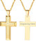 PROSTEEL Men Cross Necklace Gold Plated Statement Crucifix Pendant with Chain Golden