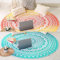 Popular Handicrafts Runder Wandteppich, 2er-Set, Wandbehang, Ombré-Stil, Hippie-Mandala, Bohemian, Hippie, aufwendige indische Wandteppiche, Tischdecke, 178 cm, Grün und Feuerrot