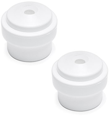Sossai® 2 x Türstopper NTS | Modell: Sören | Höhe: 30mm | Ø: 35mm | Farbe: Weiß | Zum Schrauben (Inkl. Befestigungsmaterial) | Bodenmontage