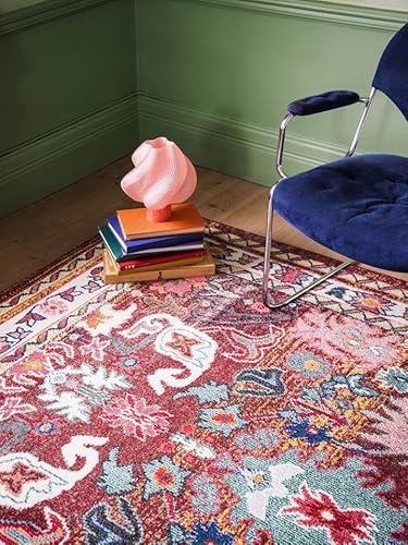 RugVista Mirzam Teppich, 200 x 300 cm, Dunkel Lila/Multi | Orientalische, Rechteckig, Niedriger Stapel, Nur chemische Reinigung, Oeko-Tex 100, Wohnzimmer, Esszimmer, Schlafzimmer