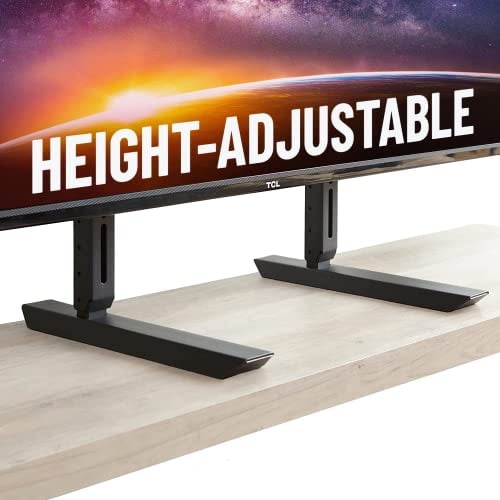 Echogear Universal Großer TV-Ständer - Höhenverstellbarer Sockel für Fernseher bis zu 77 - Wackelfreier Ersatzständer funktioniert mit jedem Fernseher - Kompatibel mit flachem Design und Soundbars
