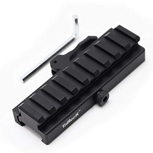 TRIROCK Quick Detach Tactical 9 slots Picatinny Riser Scope Lever Mount Base Adapter fits 20mm rails - Black