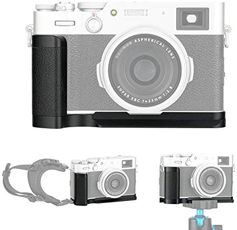 Handgriff Kameragriff für Fujifilm Fuji X100V X100F | Verbessertes Handling | Arca Swiss schnellwechselplatte kompatibel mit Stativ | Akku direkt wechseln | Metall L-Platte