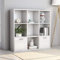 Festnight Bücherregal Hochglanz-Weiß 98 x 30 x 98 cm Spanplatte mit 7 offenen Würfeln und 2 Türen Aktenregal Wandregal Raumteiler Raumtrenner Regal Schrank Büroregal