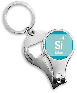 Silicon Chemie Element Wissenschaft Nagel Zange Ring Schlüsselanhänger Flaschenöffner Clipper