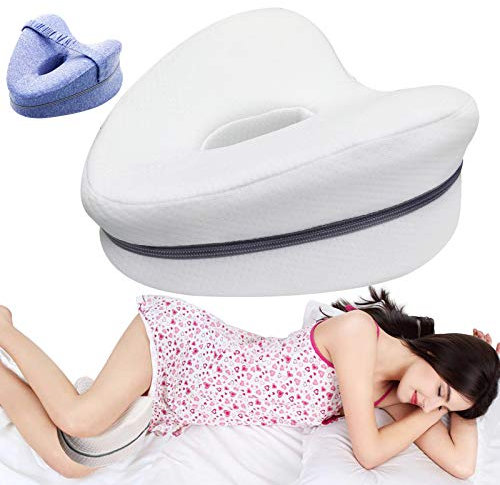 FRECOO Kniekissen für Seitenschläfer, Memory Foam Leg Pillow, Ergonomisches Beinkissen zur Druckentlastung und Schmerzen von Hüften, Beinen, Knien, Rücken und Wirbelsäule lindern