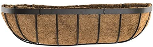 Siam Express Metal Wall Coco Liner Trough Basket Planter Window Sill Boxes Natural Coconut Planter Outdoor Plant Garden Decor (24)