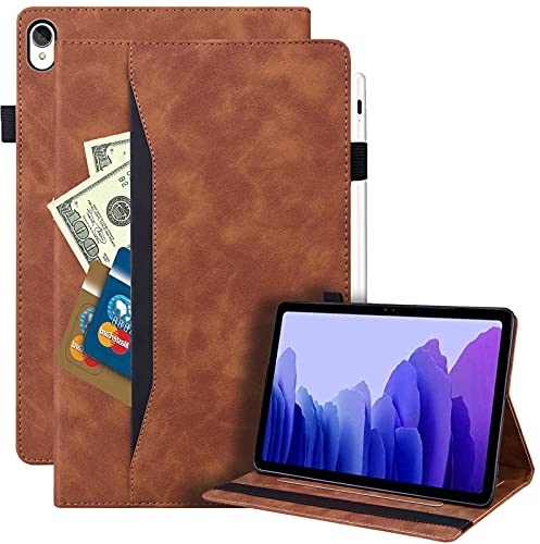 Rosbtib Hülle für Lenovo Tab P11/ P11 Plus 11 Zoll PU Leder Smart Schutzhülle Stifthalter Stand Wallet Cover mit Kartensteckplatz für Lenovo Tab P11 (TB-J606) / P11 Plus (TB-J616/TB-J607), Braun