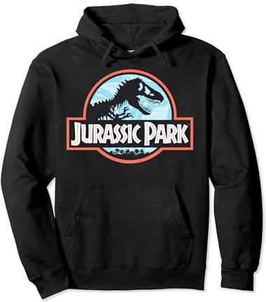 Jurassic Park Marble Neon Retro Logo Pullover Hoodie